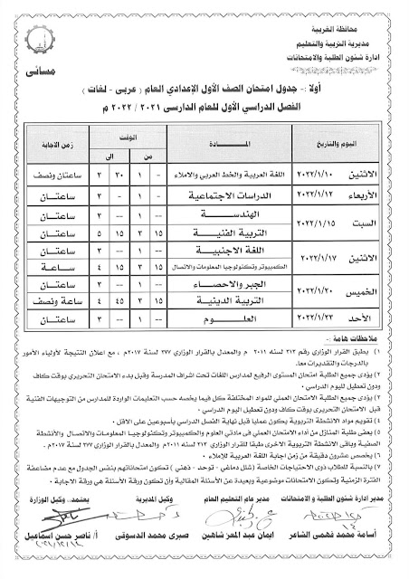 جدول امتحانات الفصل الدراسي الأول 2022 للمرحلة الاعدادية محافظة الغربية AVvXsEhfAAGDxpd2xRbUgw4bKsD7ZG5KCKE0Pjg8MfGoj_6BhBLJSvgiELHGG-8XuhNs4cbHKh46j3V1OZghIglrObAkF6oRFD-n--FhIQuNYxYhOT1dWOlPqoxl9V-saKj9LheLDS9ygMM5HlYqvlZKR9mRCYRzC-8YgX6e1_KOwKaSRqRCk8DATUx3ordMcw=s16000