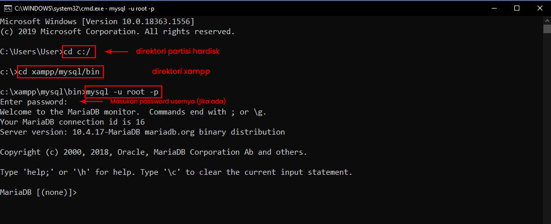 Cara Menjalankan MYSQL Dengan CMD