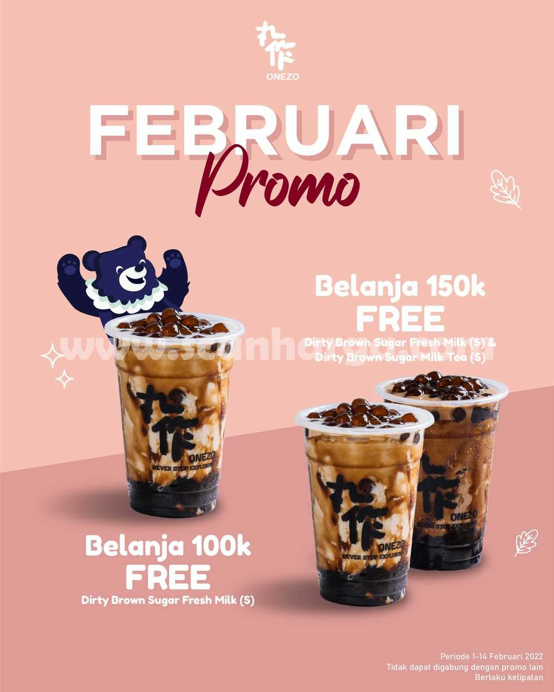 ONEZO Promo Spesial Februari GRATIS Minuman