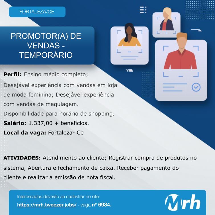 PROMOTOR(A) DE VENDAS TEMPORÁRIO