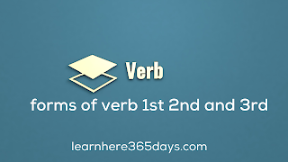 forms of verb 1st 2nd and 3rd
