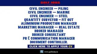 UAE Jobs 2021-Civil Engineer-Quantity Surveyor-Aluminium Production Manager-Marketing Manager -Broker Manager -Broker Consultant- PR & Communication Manager -Document Controller