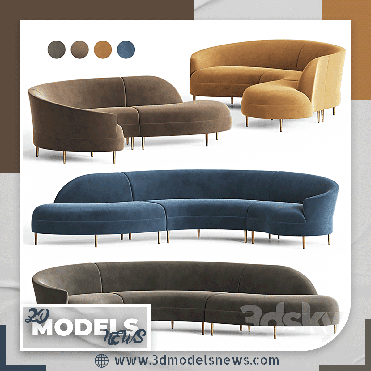 Grace Serpentine Sectional Sofa Model