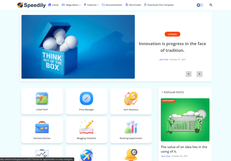 Blogger Template Speedily