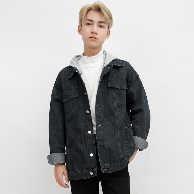 Mall Shop [ thoitrangmando ] Áo Khoác Jean Trơn Denim Jacket Nam MANDO Có Mũ Jean Cao Cấp 2 Màu Form Rộng Basic Unisex Thời Trang Hàn Quốc KJN006