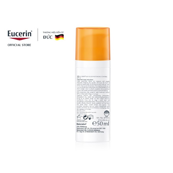 Mall Shop [ eucerin.officialstore ] Kem chống nắng giúp ngăn ngừa lão hóa da Eucerin Sun Fluid Photoaging Control SPF 50-50ml-87934