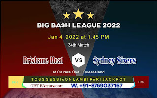 BRH vs SYS 34th Big Bash League T20 Match Prediction 100% Sure