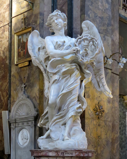 Angel with the Crown of Thorns by Gian Lorenzo Bernini, Sant'Andrea delle Fratte, Rome