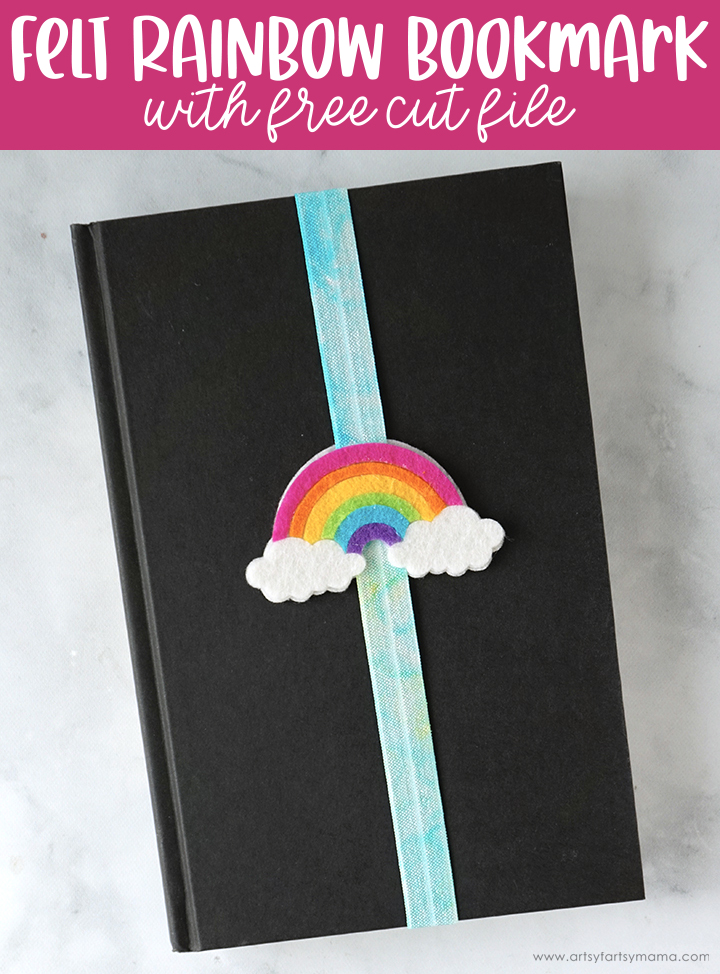 Felt Rainbow Elastic Bookmark + Free Cut File