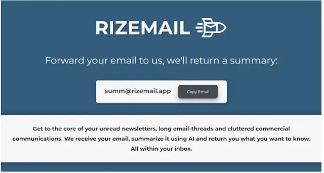 1. Rizemail (الويب): ملخصات البريد الإلكتروني دون ترك بريدك الوارد