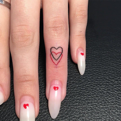 #heartfingertattoo