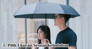 Pilih Ukuran Sesuai Kebutuhan merupakan salah satu tips memilih payung yang tepat