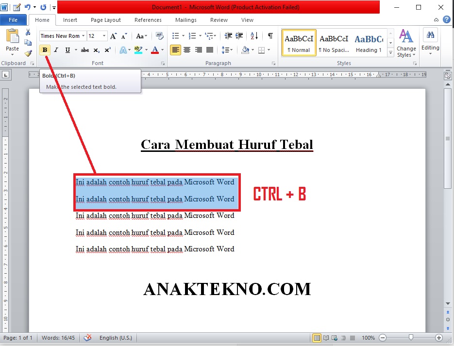 Cara Membuat Huruf Tebal Di Microsoft Word