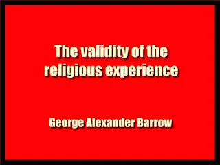 The validity of the religious experience