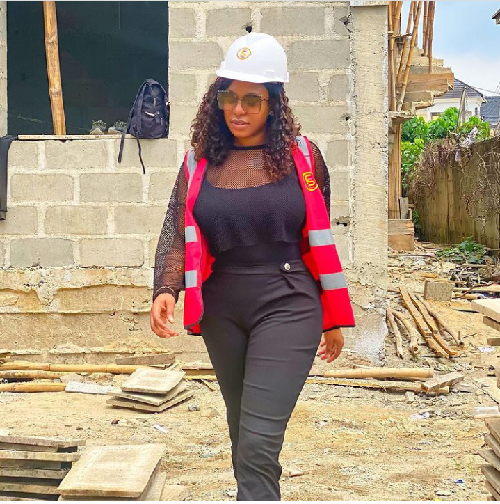 Actress Chika Ike stuns in lovely photos as she inspects her new site