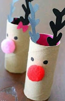 Manualidades navideñas hechas con tubos de papel de baño