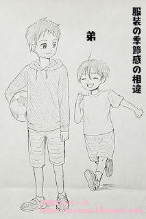 少年兄弟の絵イラスト