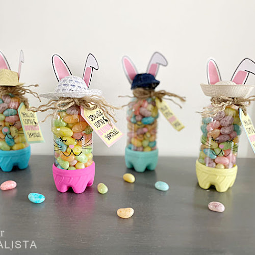 Recycled Plastic Bottle Easter Bunnies 