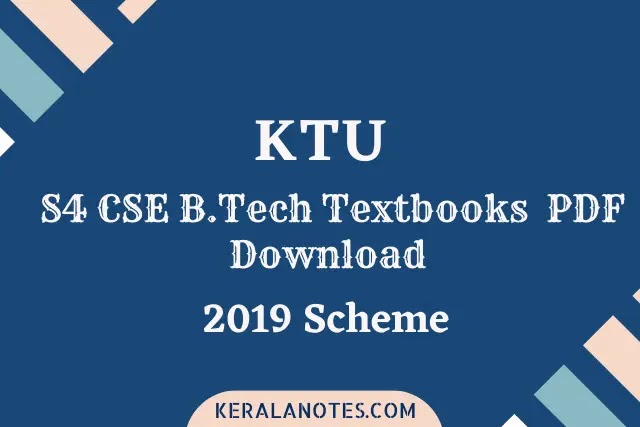 KTU CSE Textbooks S4 B.Tech PDF Download UPDATED Scheme