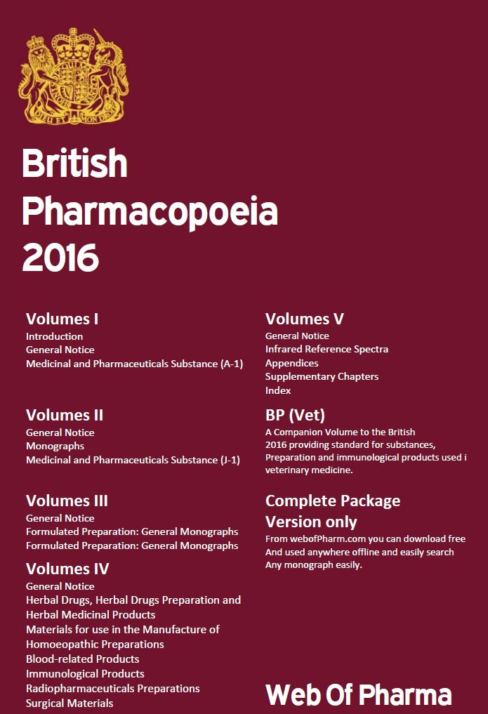 British Pharmacopoeia 2016