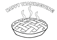 Happy Thanksgiving pie coloring page