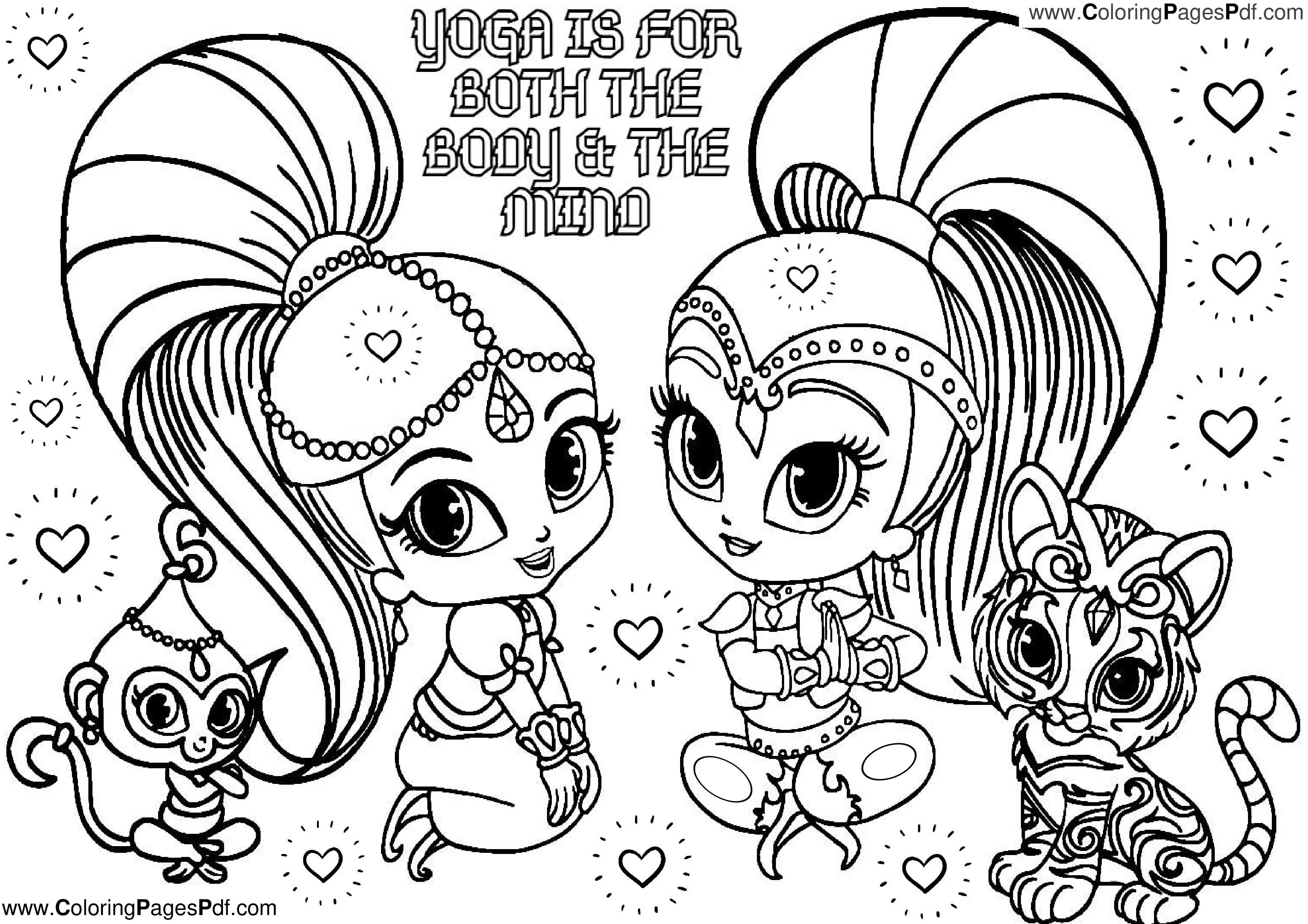 Shimmer and shine coloring book pdf