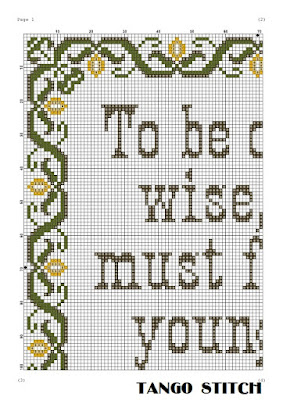 To be old and wise funny motivational cross stitch embroidery pattern