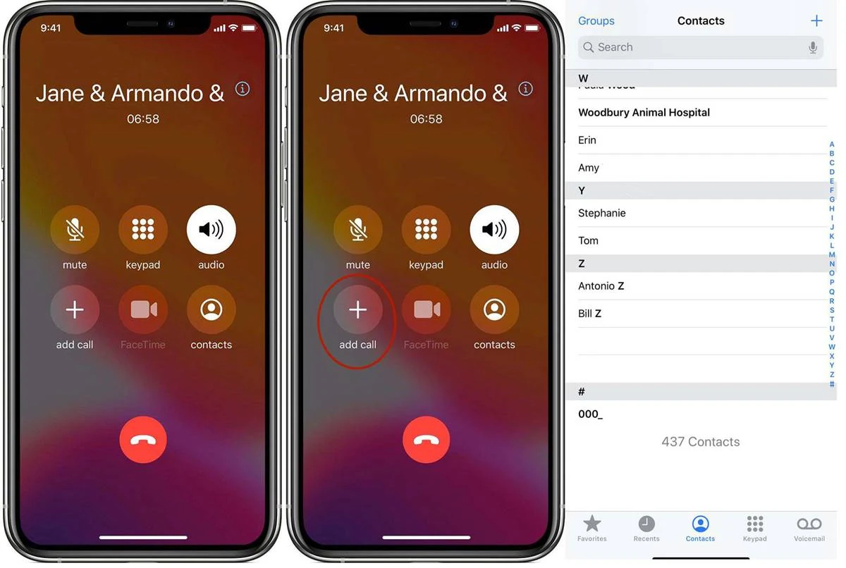 2. Call Conferencing on iPhone