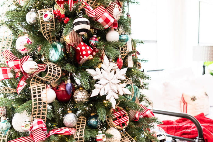 A Nostalgic Christmas Tree and Living Room and Mantel Tour