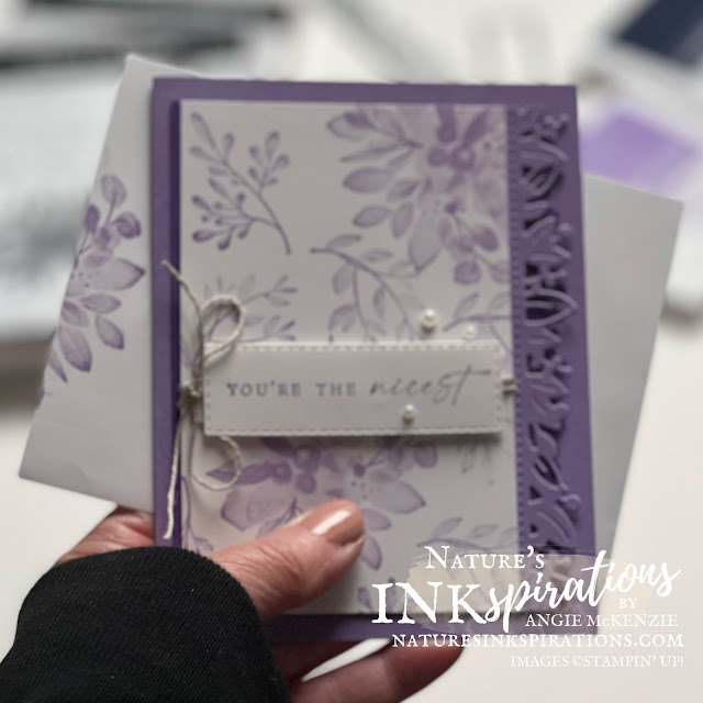 Eden's Garden Toile in Highland Heather (holding card) | Nature's INKspirations by Angie McKenzie