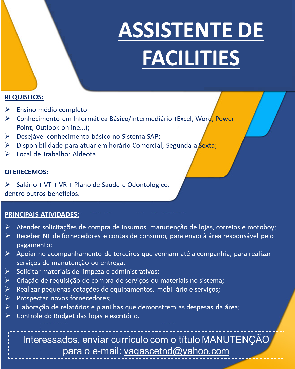 ASSISTENTE DE FACILITIES