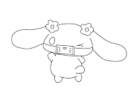 Cinnamoroll coloring pages- Mocha with mask on his face