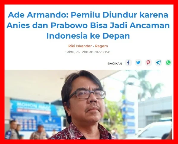 Saya ditagging bro Kang Bi di cekeran ayamnya si Dede Armando Ade Armando Takut Indonesia Dipimpin Anies atau Prabowo, Ketar Ketir Peluang Ganjar Kecil