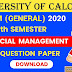 CU B.COM Sixth Semester Financial Management (General) 2020 Question Paper | B.COM Financial Management (General) 6th Semester 2020 Calcutta University Question Paper