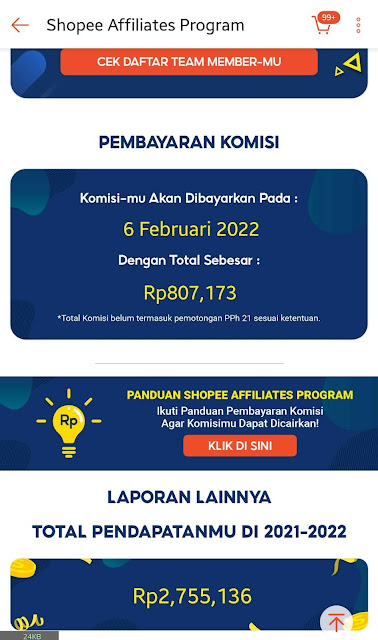 Kode Bonus/Referral Shopee Afiliasi (Affilates) Program KLik Link Dapat Duit