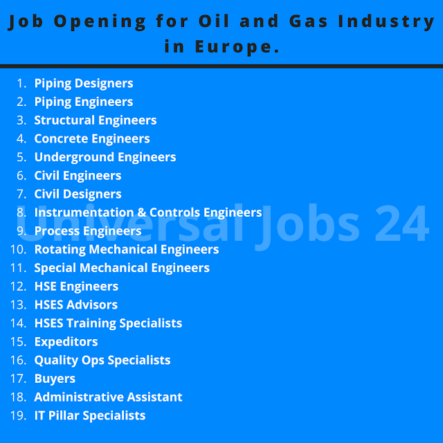 Job Opening for Oil and Gas Industry in Europe