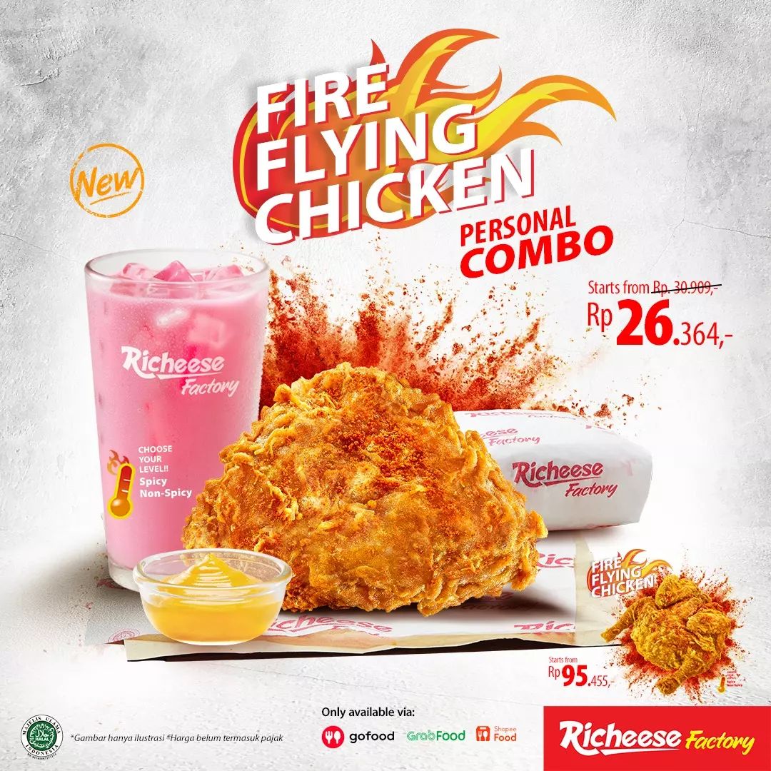 Promo Richeese Factory Combo Fire Flying Chicken Rp26.364