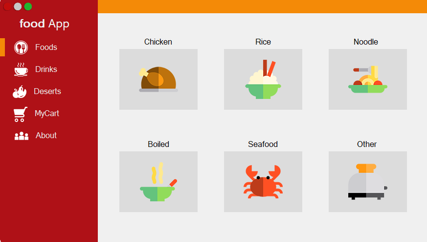 food application with GUI example