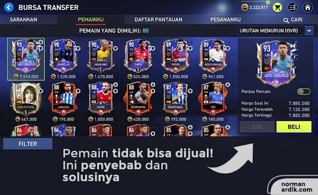 Why Can't Sell Players on FIFA Mobile 22