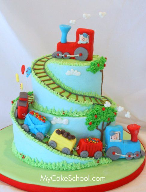 birthday train cake