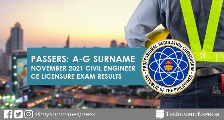 A-G Passers: November 2021 Civil Engineer CE board exam result