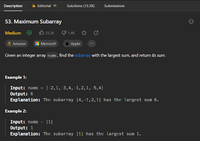 Maximum Subarray (Kaden's Algorithm)