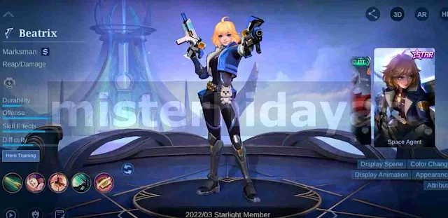 Script Skin Starlight Beatrix MLBB Full Efek + Backup File