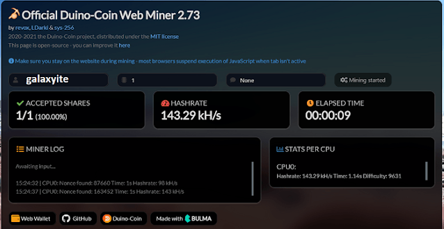 Cara Mining Duino Coin (DUCO) di PC dan Android