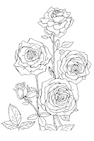 A bouquet of roses coloring page