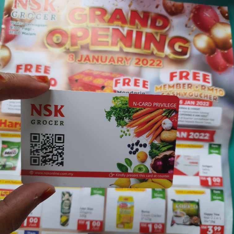 NSK Grocer Privilege's card,