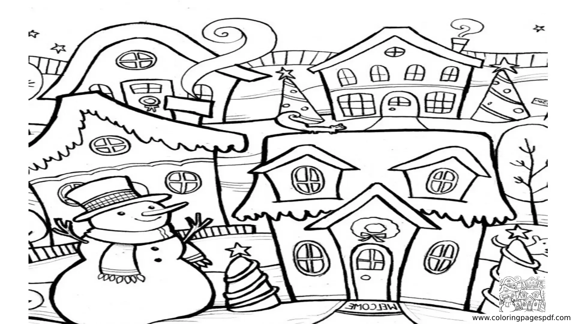 Coloring Pages Of Houses On Winter