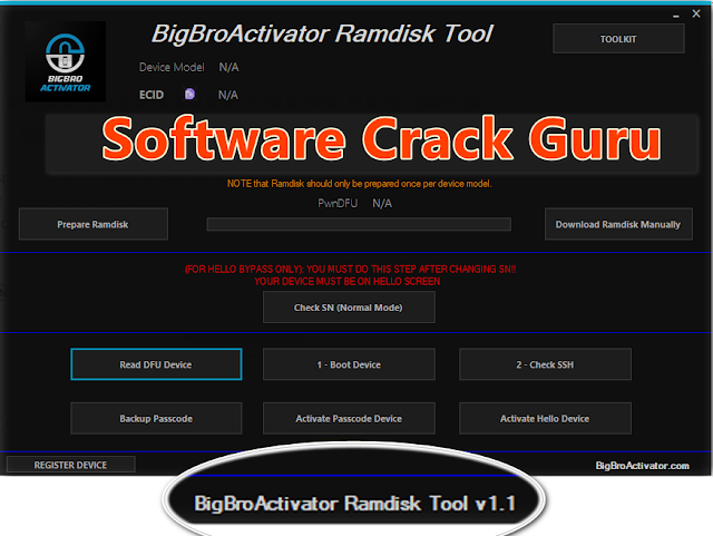BigBroActivator Passcode & Hello iOS 15 Bypass Windows RamDisk Tool v1.1 Released 