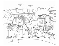 Garbage truck coloring page