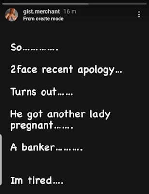 2face Idibia impregnates banker
